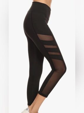 High-Waist Black Seam-Detail Leggings style similar to cover photo!!